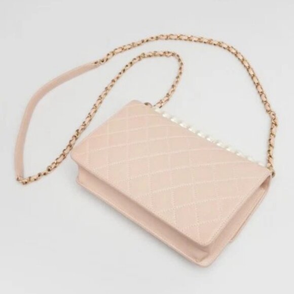 Chanel Pink Quilted Lambskin Leather Small Chic Pearls Flap Bag - Picture 3 of 10